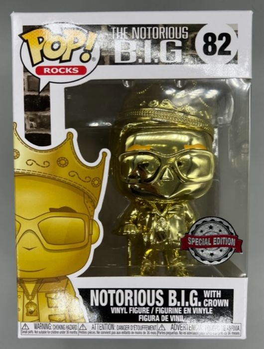 82 Notorious B.I.G. (with Crown- Gold) - Chrome Funko POP