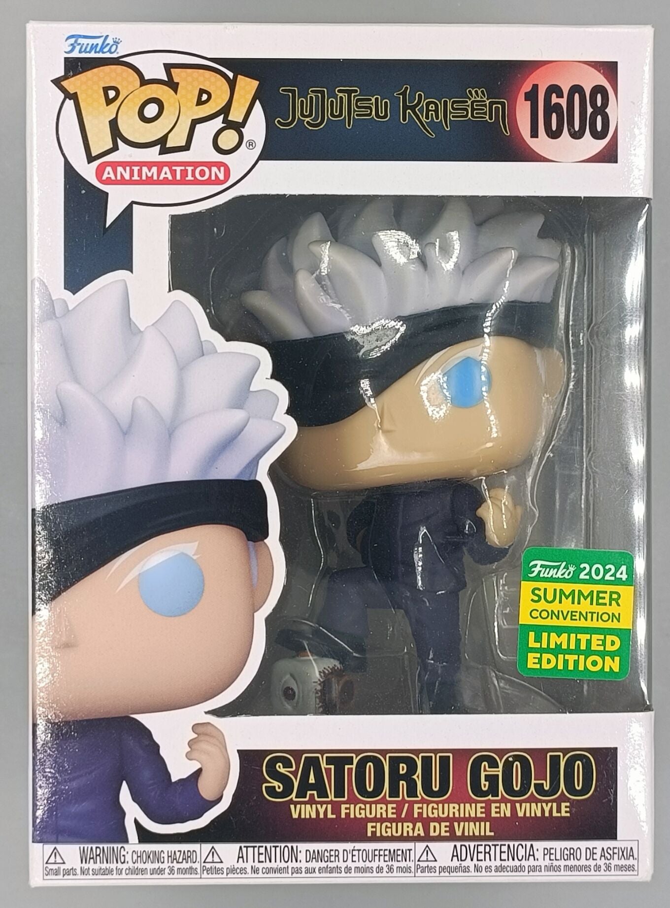 1608 Satoru Gojo w/Defeated Jogo - Jujutsu Kaisen 2024 Con Funko POP