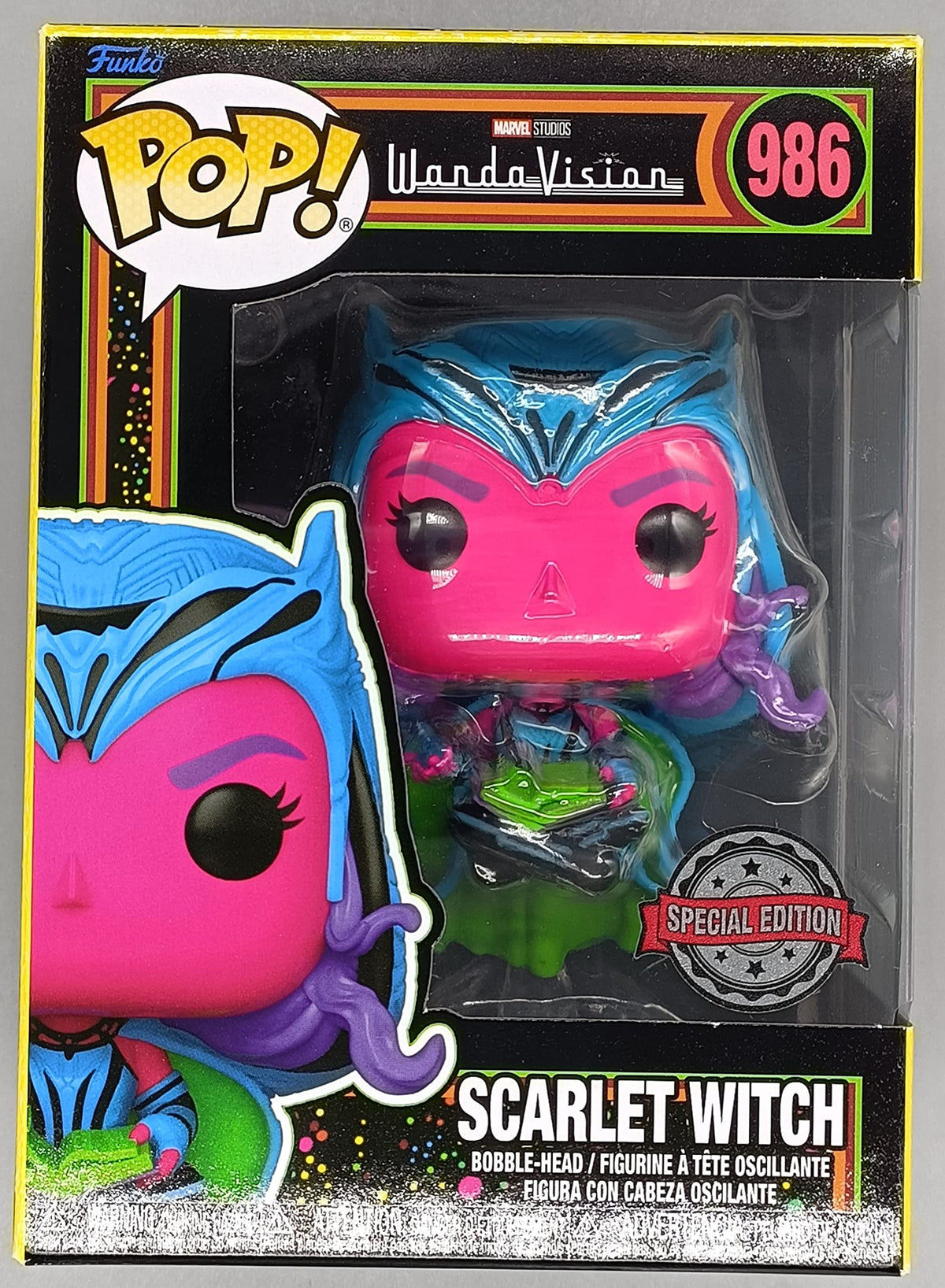 986 Scarlet Witch Blacklight - Marvel Wandavision Funko POP - Box Damaged Funko