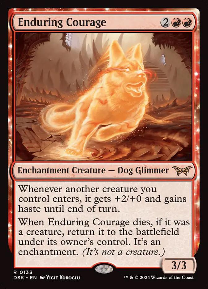 133 - Enduring Courage - Duskmourn: House of Horror - Normal - Magic: The Gathering Card