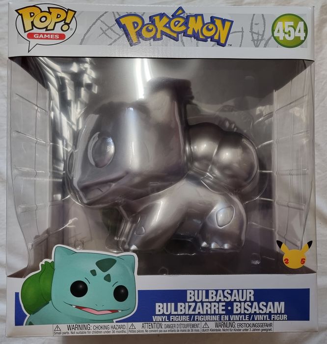 454 Bulbasaur (Silver) - 10 Inch Metallic - Pokemon Funko POP Funko