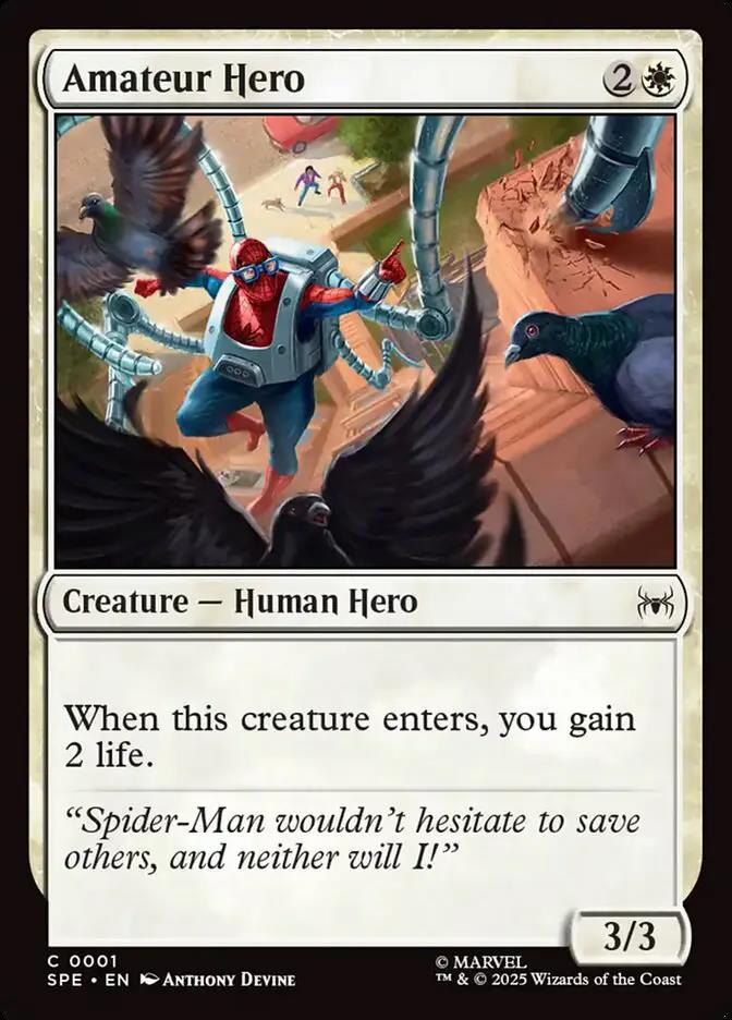 1 - Amateur Hero - Marvel's Spider-Man Eternal - Foil - Magic: The Gathering Card