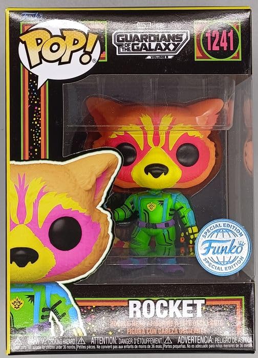 1241 Rocket Blacklight Marvel Guardians of the Galaxay Funko POP - Box Damaged Funko