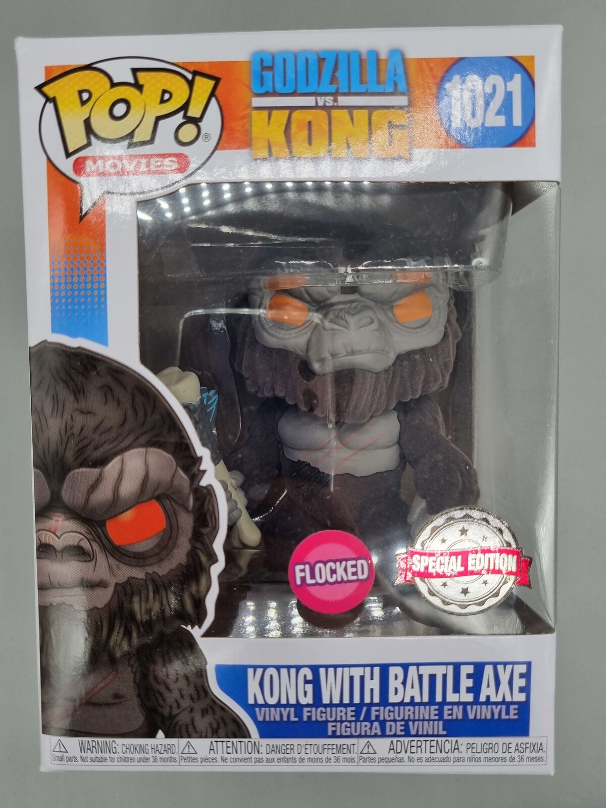 1021 Kong (with Battle Axe) - Flocked - Godzilla vs Kong Funko POP Funko