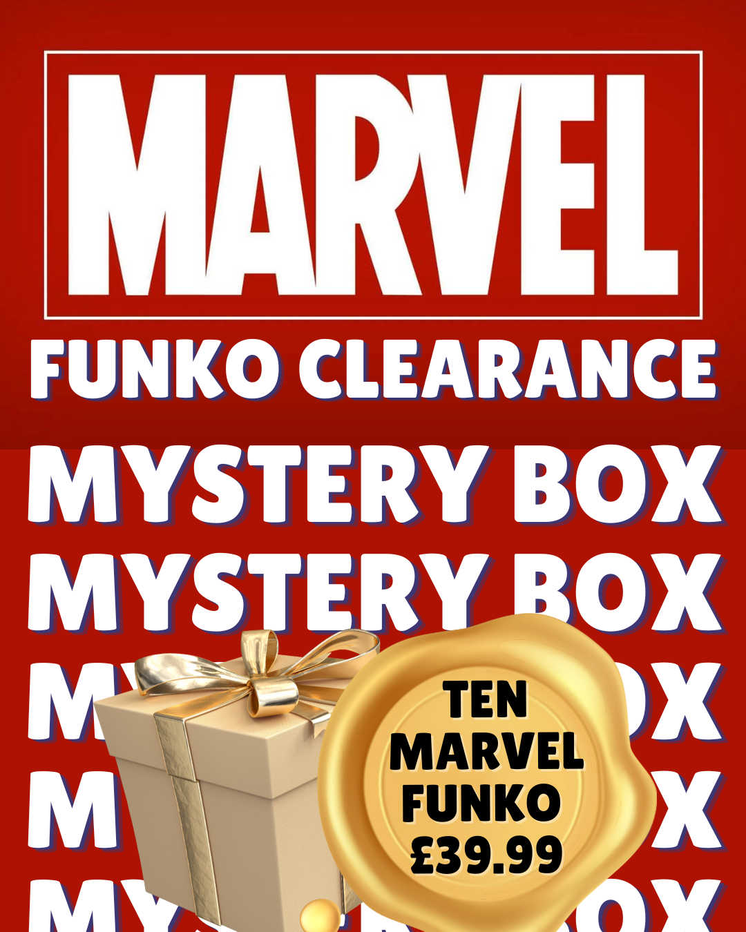Marvel Clearance Mystery Box - Ten Marvel Funko POP's!
