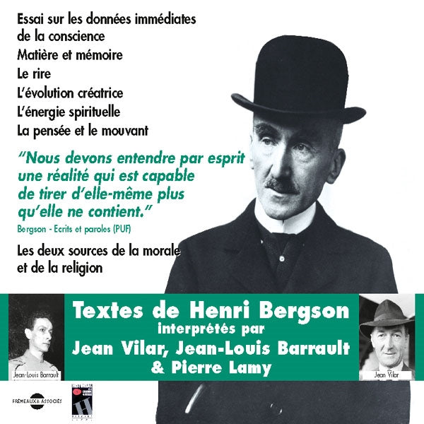 Henri Bergson - Lu Par Jean Vilar - Jean Louis Barrault - Pierre Lamy : 1971 - Rock/Pop - CD