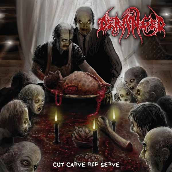 Deranged - Cut Carve Rip Serve (White Vinyl W/ Black Swirl & Red Splatter) - Death Metal - LP
