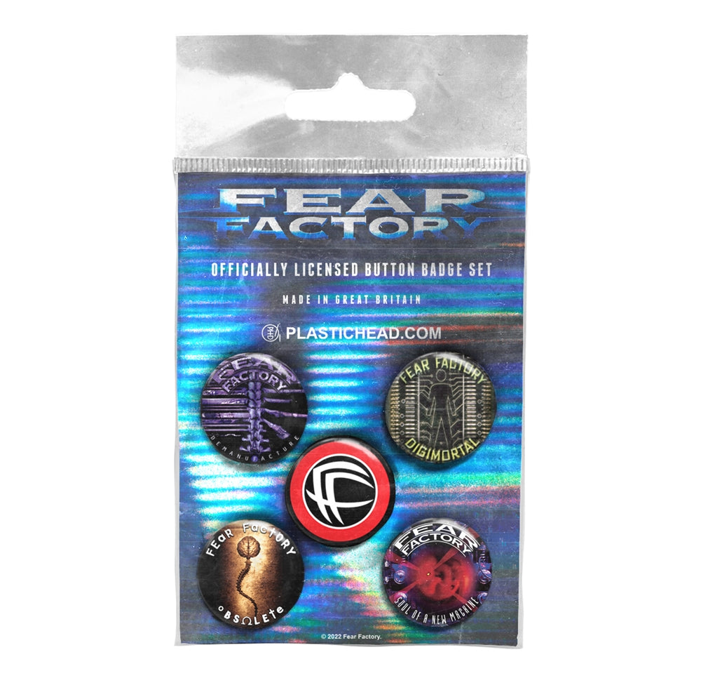 Fear Factory - Albums 1992-2001 Button Badge Set - Metal - BADGEP