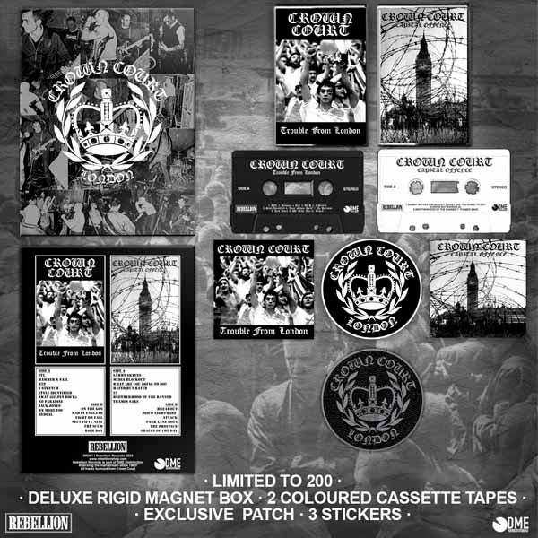 Crown Court - Trouble From London / Capital Offence (2 Tape Box + Patch) - Punk - MC
