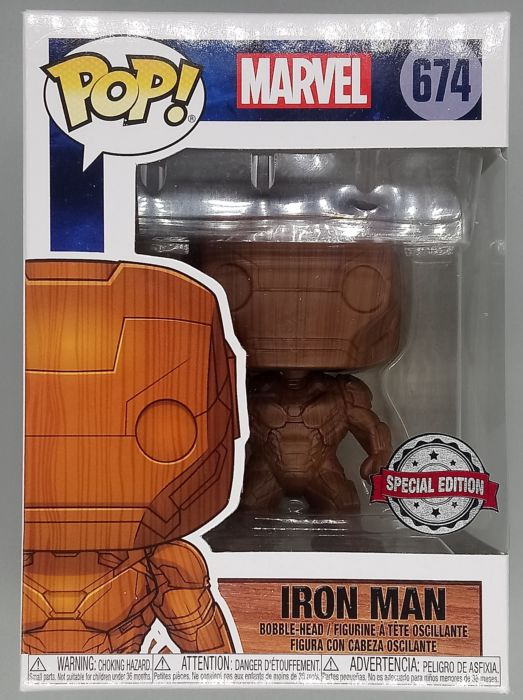 674 Iron Man (Wood) - Marvel Funko POP