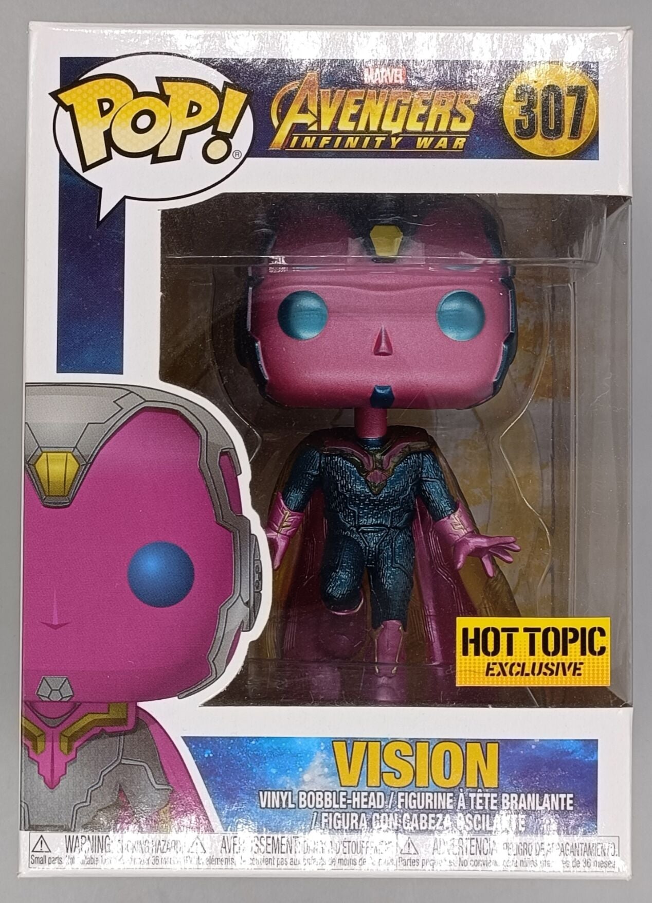 307 Vision Metallic Marvel Avengers Infinity War Funko POP - Box Damaged