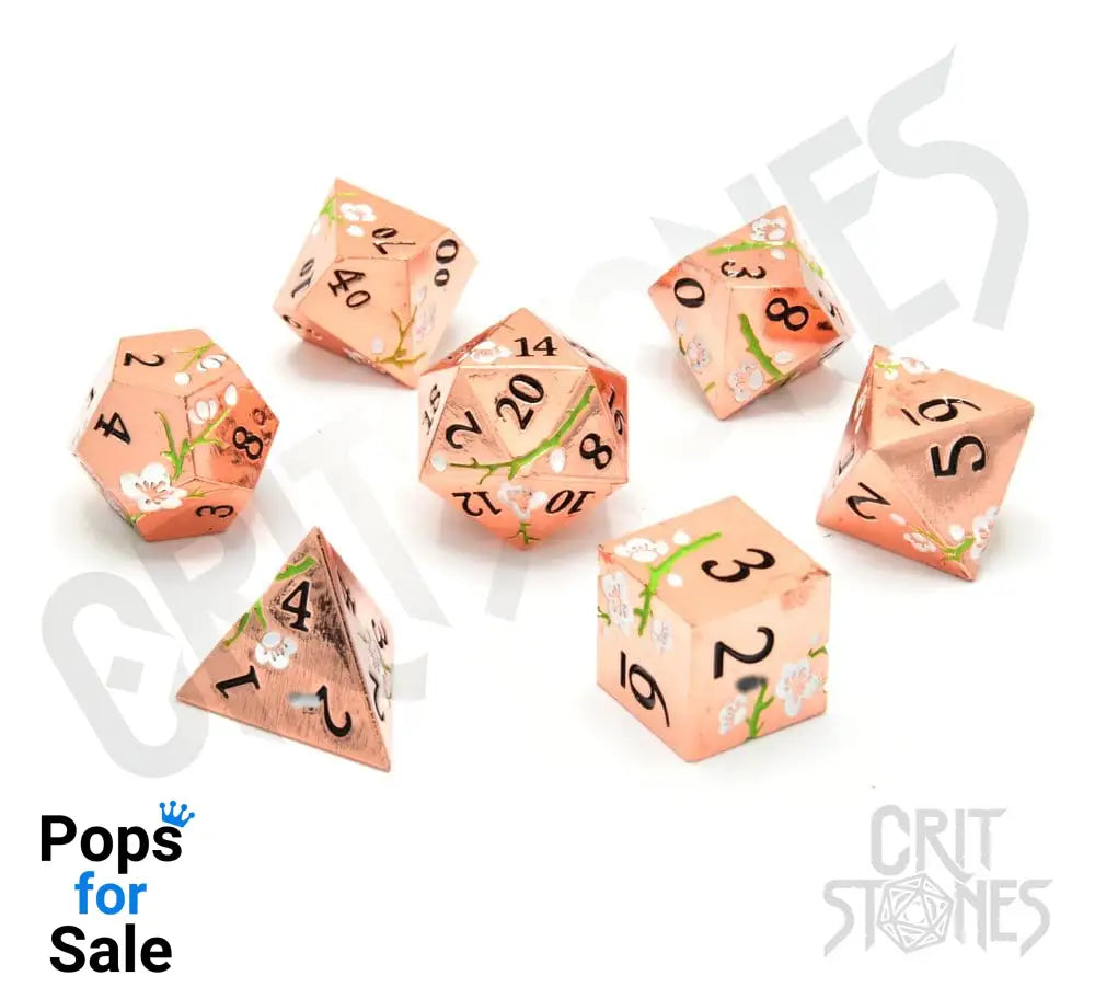 CritStones Metal Dice Set Pink Blossom (7)