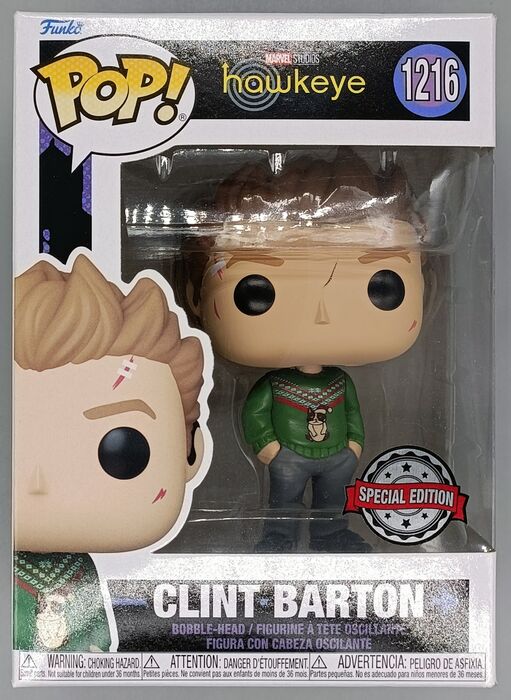 1216 Clint Barton (Christmas) - Marvel Hawkeye - Box Damaged Funko POP Funko