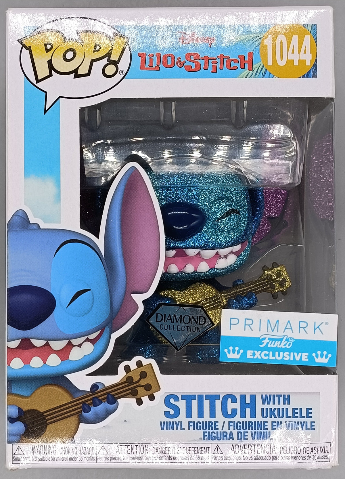 1044 Stitch (with Ukulele) - Diamond - Disney Lilo & Stitch Box Damaged Funko POP Funko