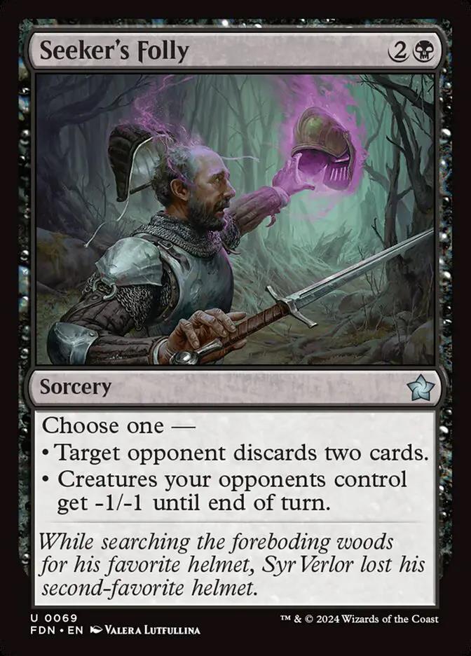 69 - Seeker's Folly - Foundations - Foil - Magic: The Gathering Card