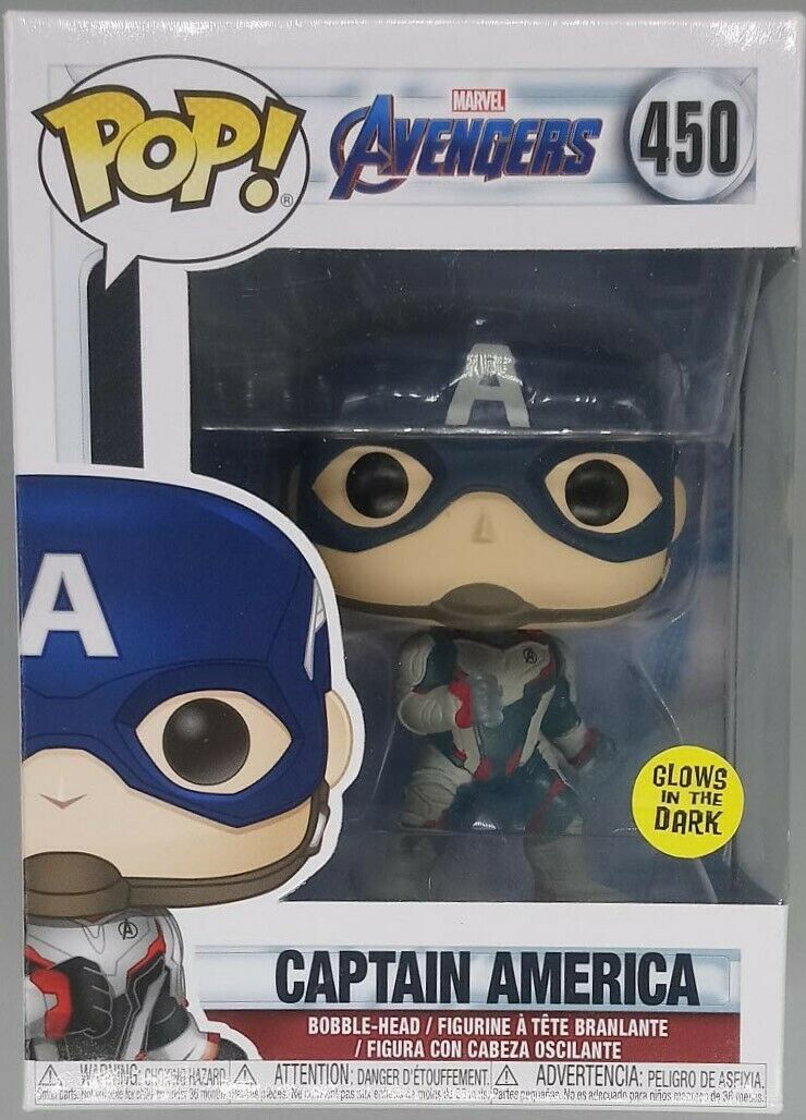 450 Captain America Team Suit Glow Marvel Avengers Endgame Funko POP Funko