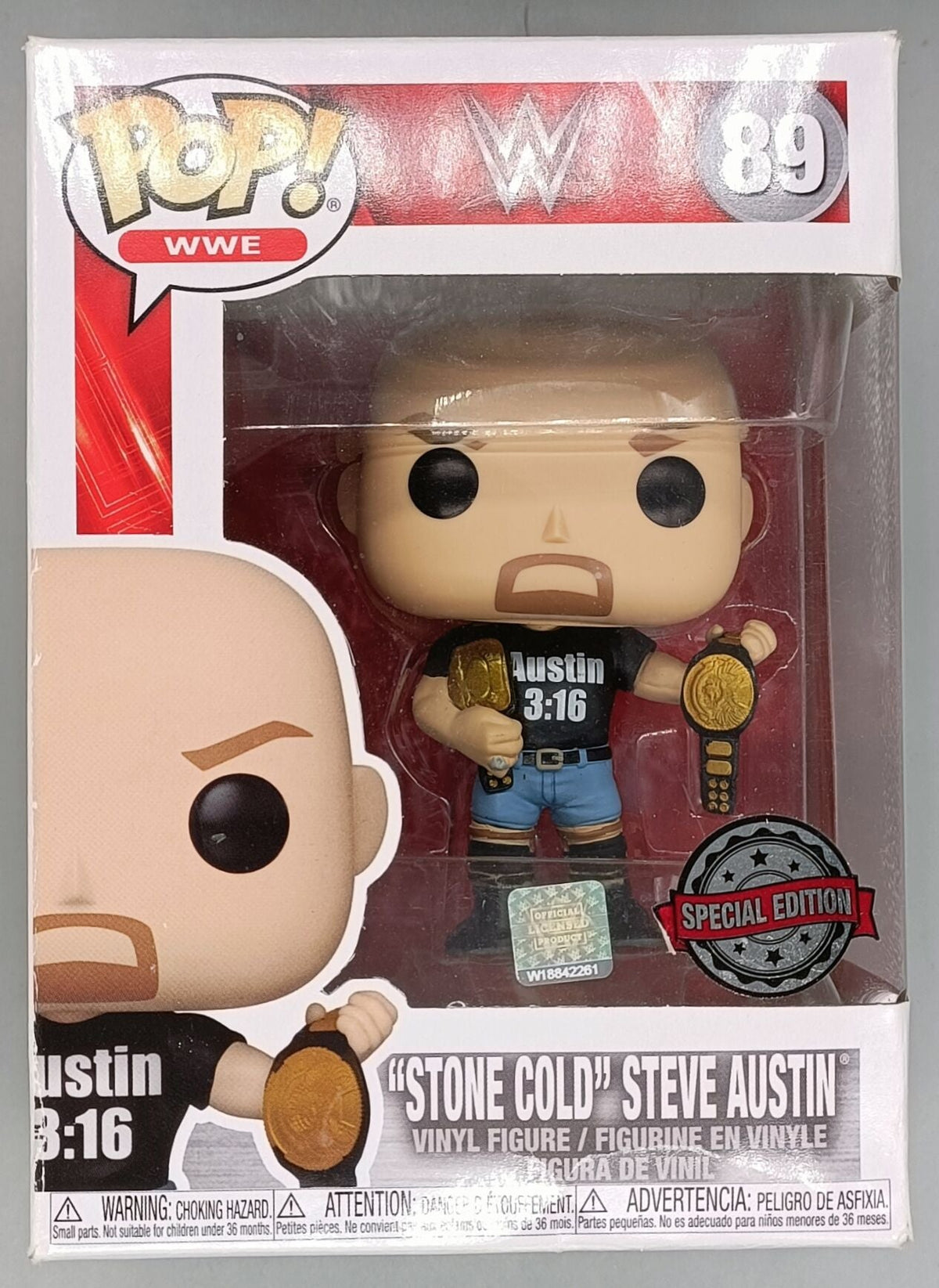 89 Stone Cold Steve Austin (2 Belts) - WWE - Funko POP - Box Damaged Funko