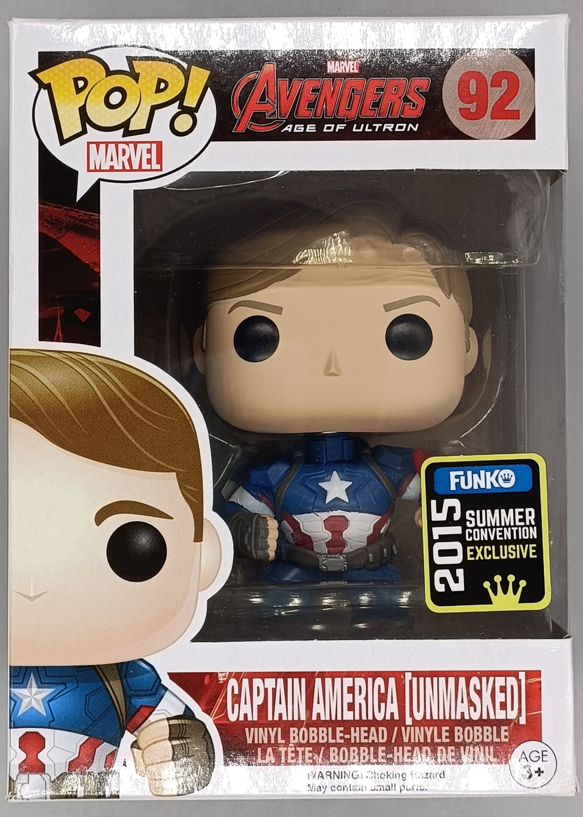 92 Captain America (Unmasked) Marvel Avengers - 2015 Box Damaged Funko POP Funko
