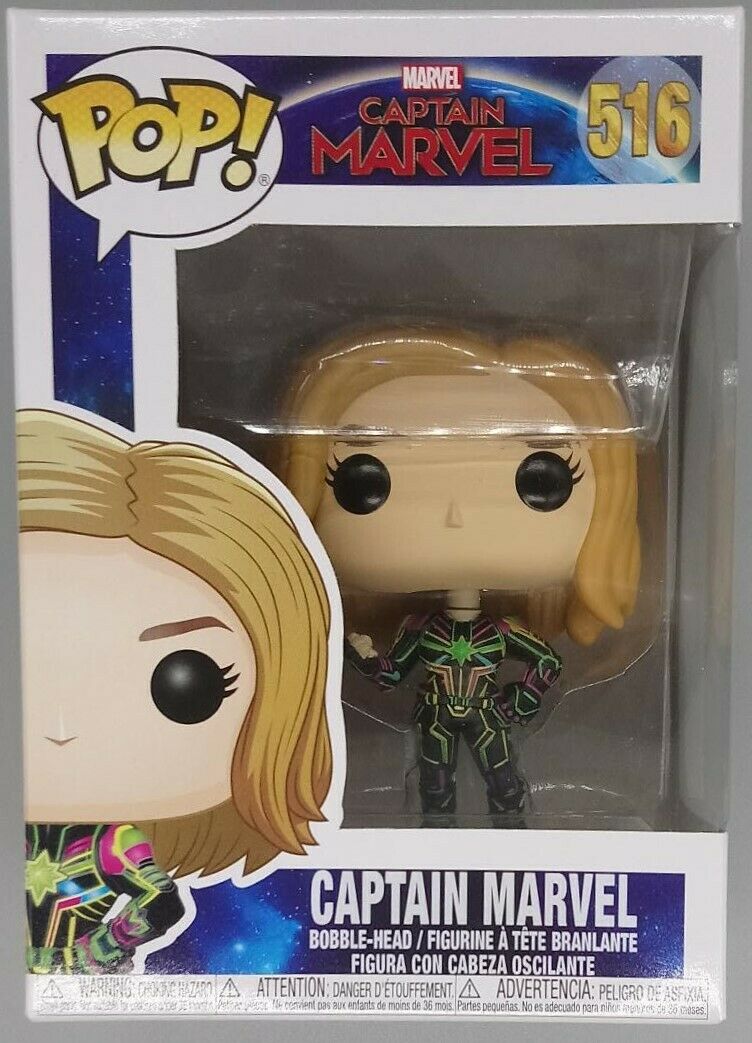 516 Captain Marvel (Neon) Marvel - Captain Marvel Funko POP Funko