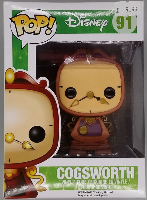 91 Cogsworth - Disney Beauty and The Beast - Box Damaged Funko POP