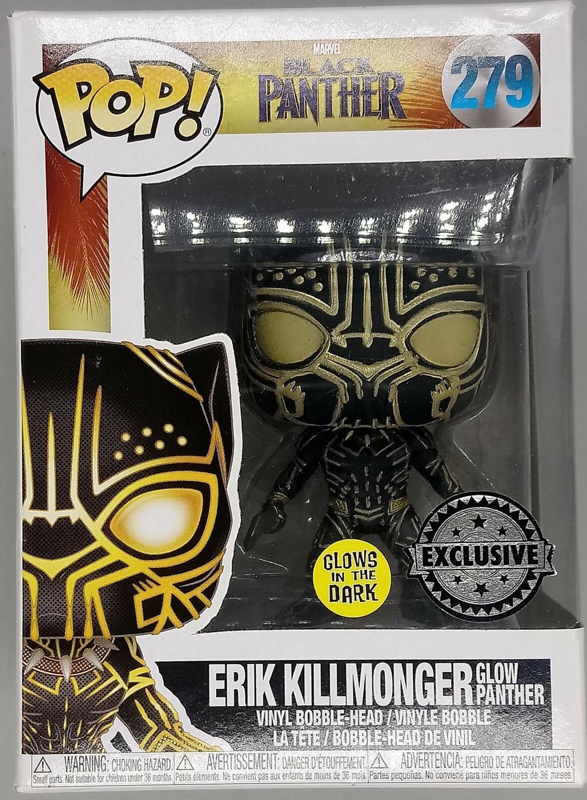 279 Erik Killmonger (Panther) - Glow Marvel - Black Panther Funko POP