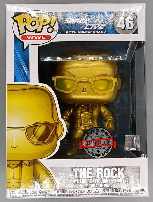 46 The Rock (Gold) WWE Smackdown Live 20th Anniversary Box Damaged Funko POP Funko