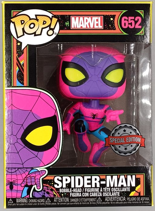 652 Spider-Man (Blacklight) - Marvel Special Edition Funko POP Funko