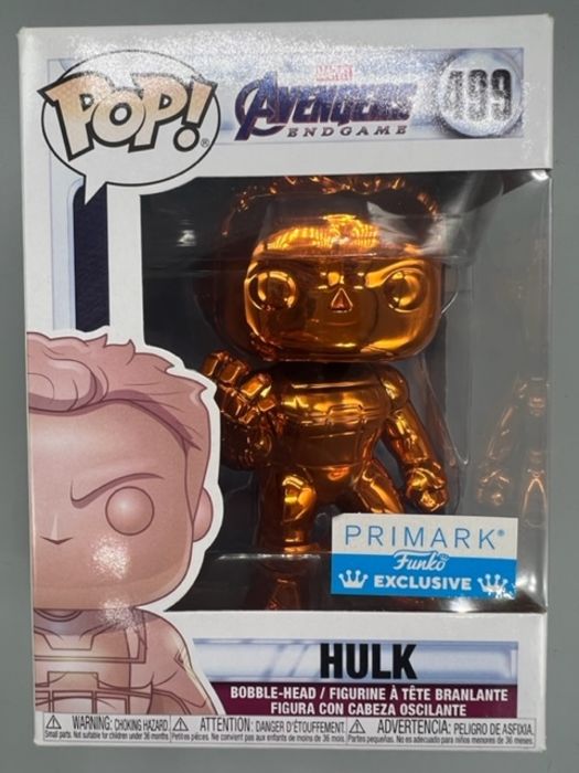 499 Hulk (w/ Gauntlet Orange) Chrome Marvel Avengers Endgame Box Damaged Funko POP Funko