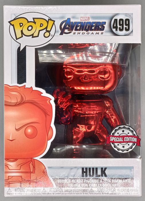 499 Hulk (w/ Gauntlet Red) Chrome - Marvel Avengers Endgame Funko POP Funko