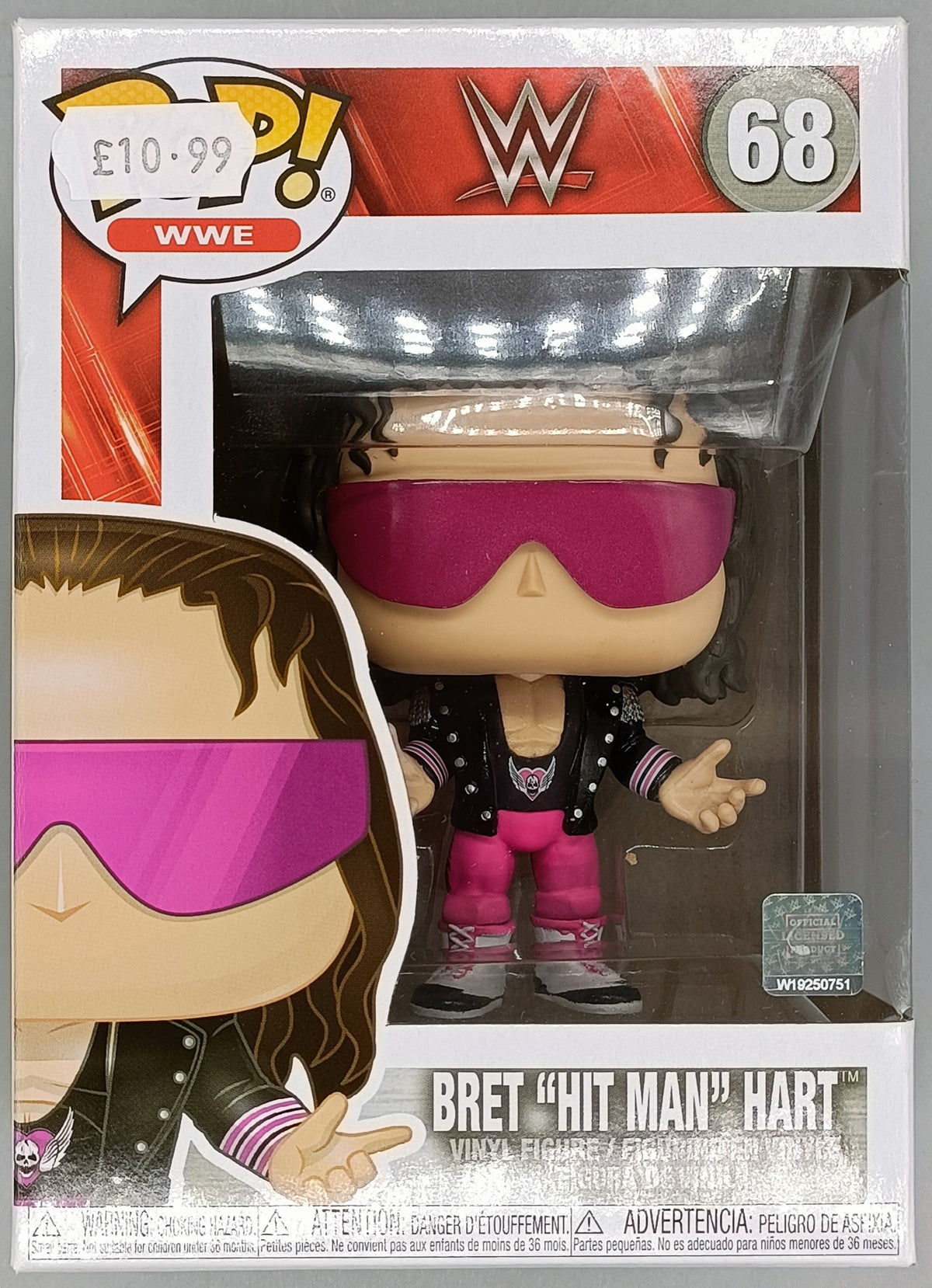 68 Bret Hart (w/ Jacket) - WWE - Box Damaged Funko POP Funko