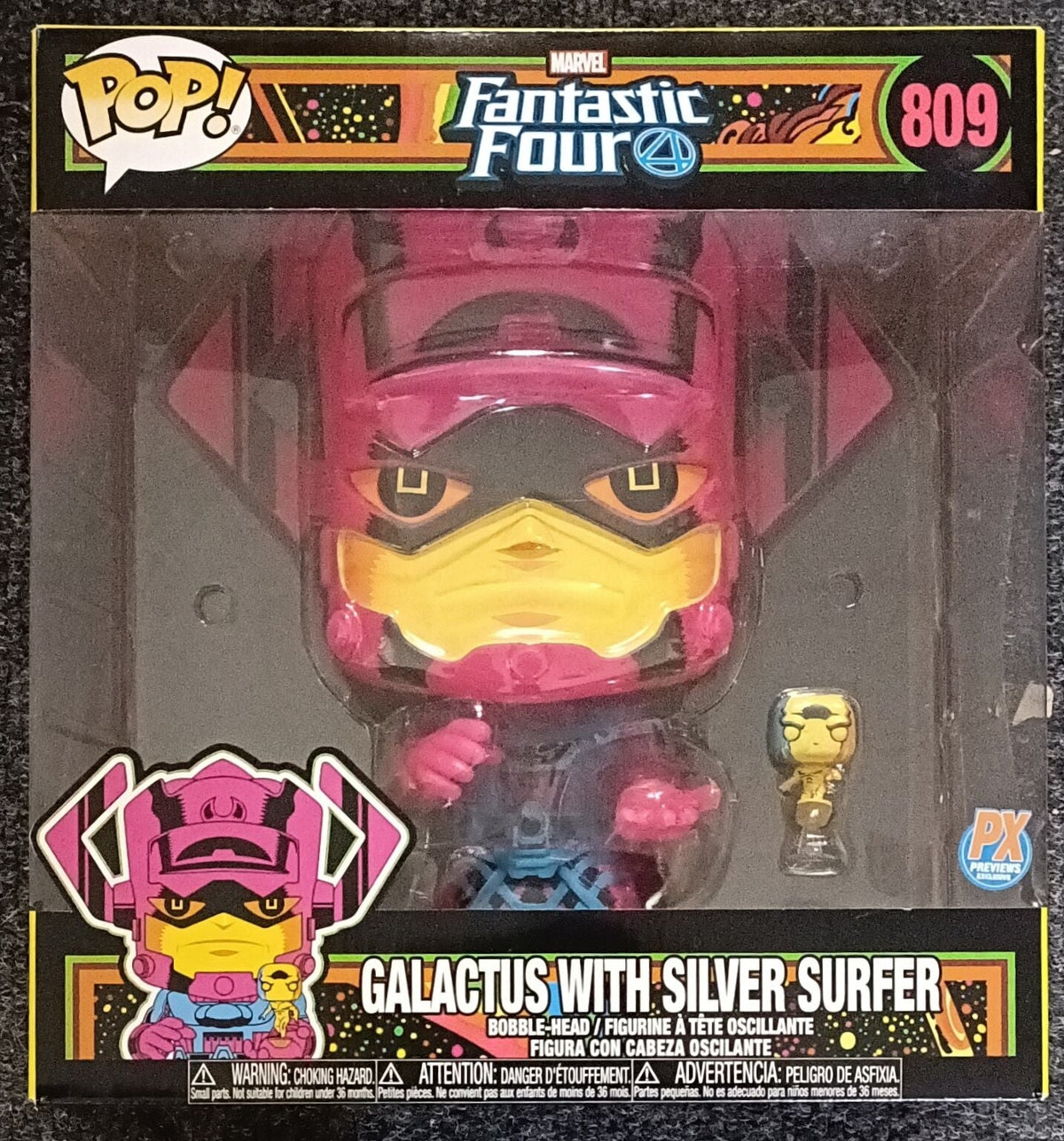809 Galactus (with Silver Surfer Blacklight) 10 Inch Marvel Fantastic Four Funko POP - Box Damaged Funko