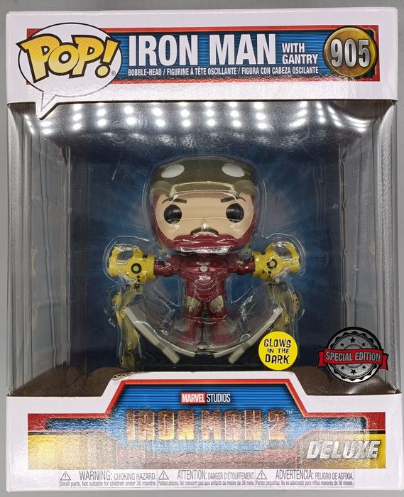 905 Iron Man (with Gantry) Deluxe Metallic Glow Marvel IM2 Funko POP Funko
