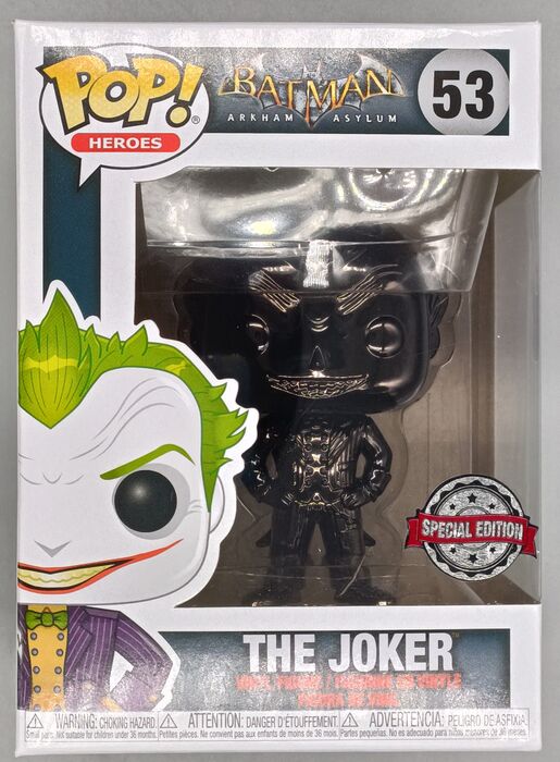 53 The Joker (Black) - Chrome - Pop Heroes Funko POP Funko