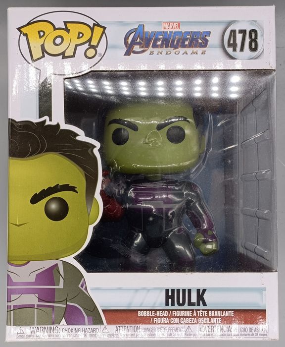 478 Hulk (w/ Gauntlet) 6 inch Marvel Avengers Endgam Box Damaged Funko POP Funko