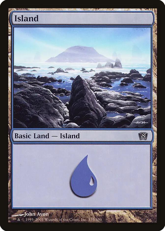 335 - Island - Eighth Edition - Foil - Magic: The Gathering Card