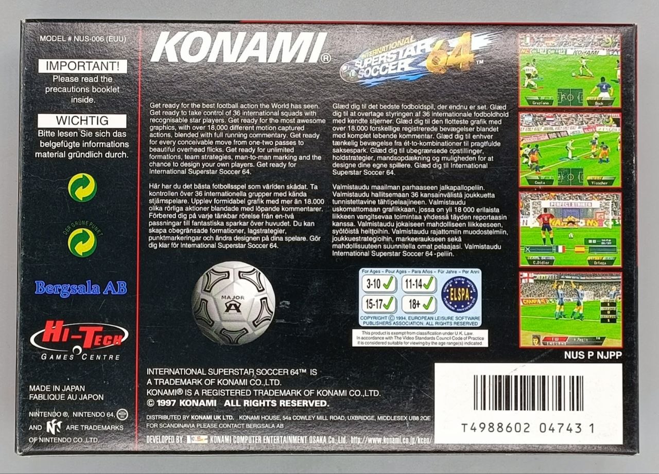 International Superstar Soccer 64 for Nintendo 64 (N64) - CIB