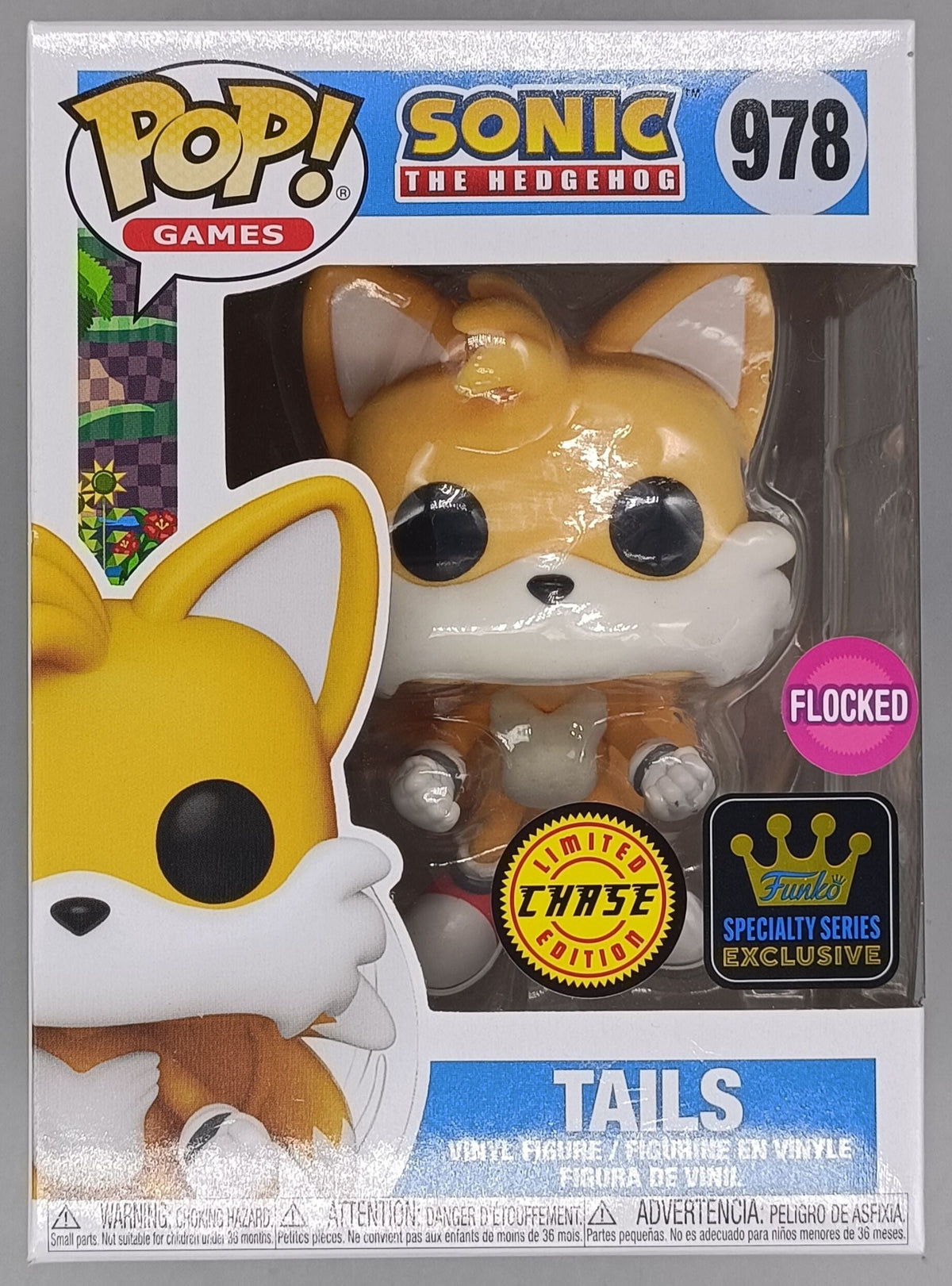 978 Tails (Flying) Flocked Chase - Sonic The Hedgehog Funko POP Funko
