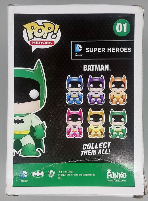 01 Batman (Rainbow Green) DC Heroes Box Damaged Funko POP