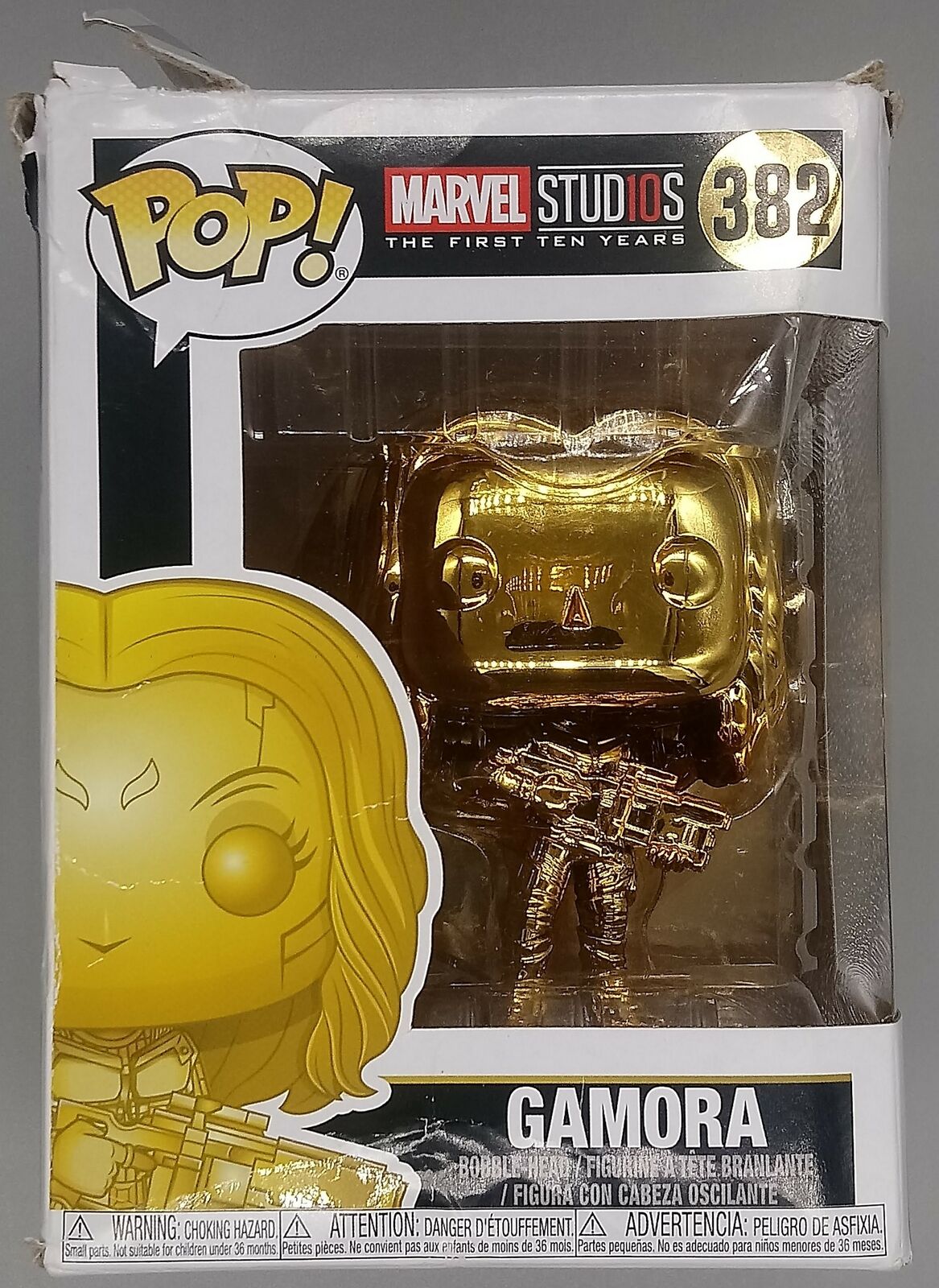 382 Gamora (Gold) - Chrome - Marvel 10 Years Box Damaged Funko POP Funko