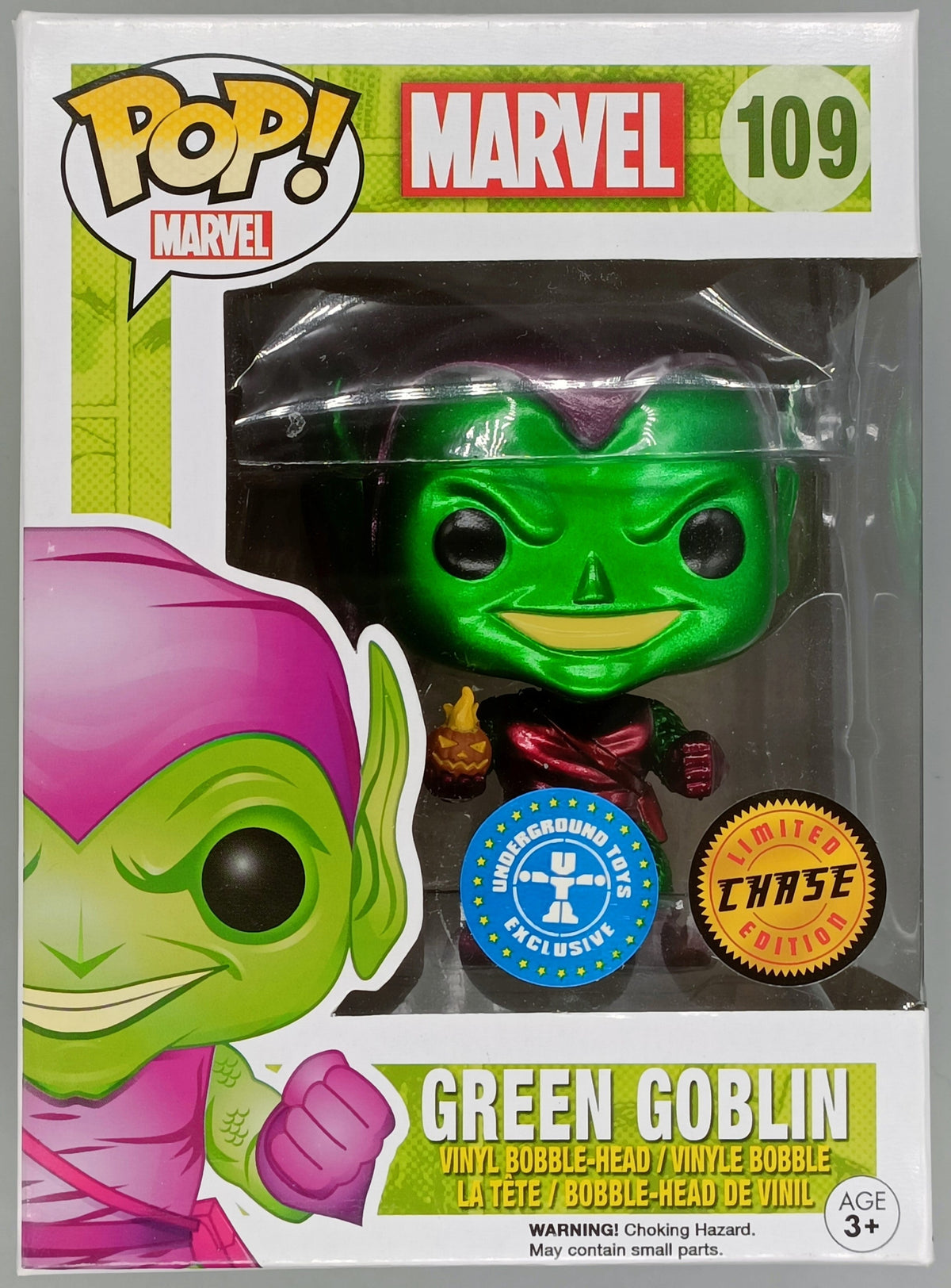 109 Green Goblin - Metallic Chase Marvel Spider-Man Funko POP - Box Damaged Funko