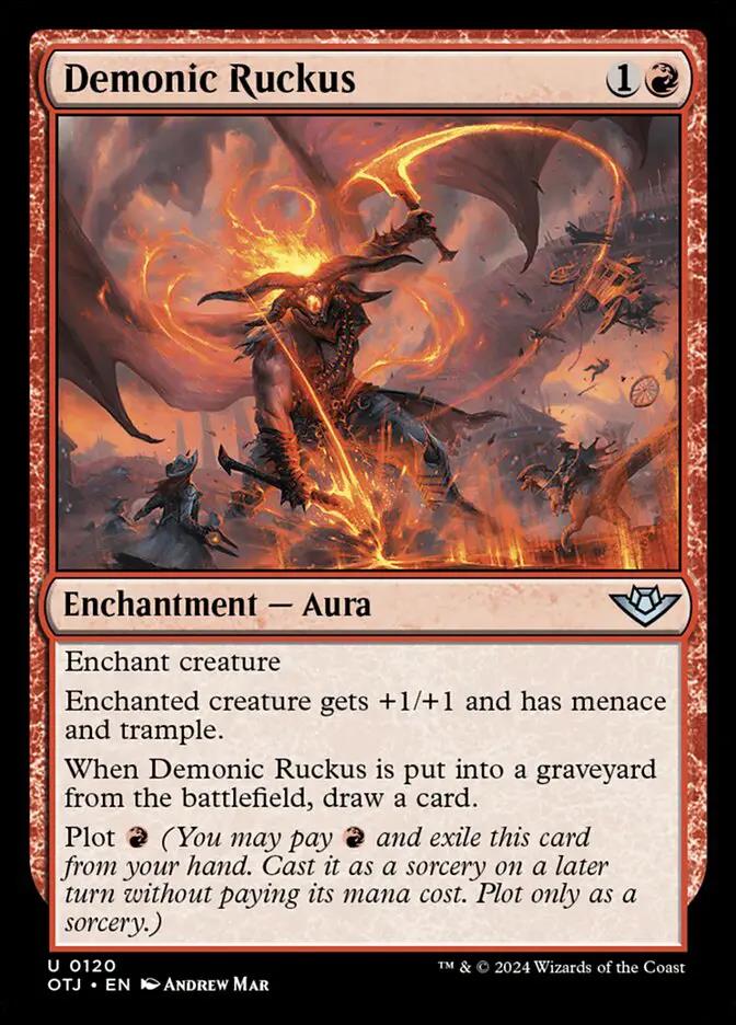 120 - Demonic Ruckus - Outlaws of Thunder Junction - Normal - Magic: The Gathering Card