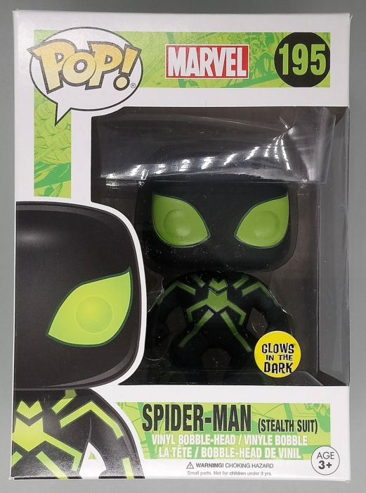 195 Spider-Man (Stealth Suit) - Glow - Marvel - Box Damaged Funko POP Funko