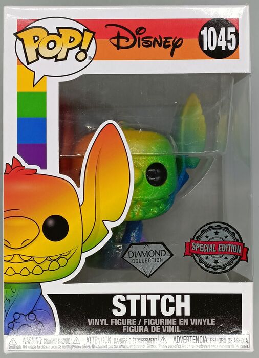 1045 Stitch (Seated Smiling Pride) Diamond Disney Damaged Box Funko POP Funko
