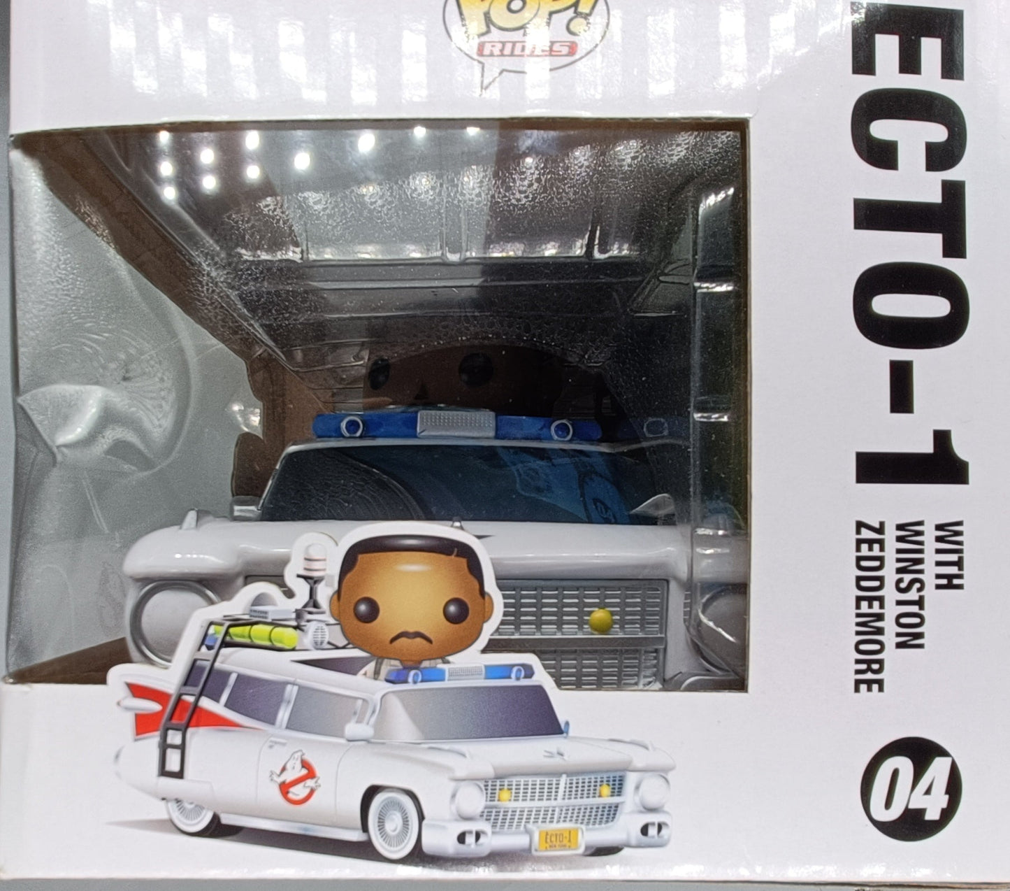 04 Ecto-1 (with Winston Zeddemore) Rides Ghostbuster Box Damaged Funko POP
