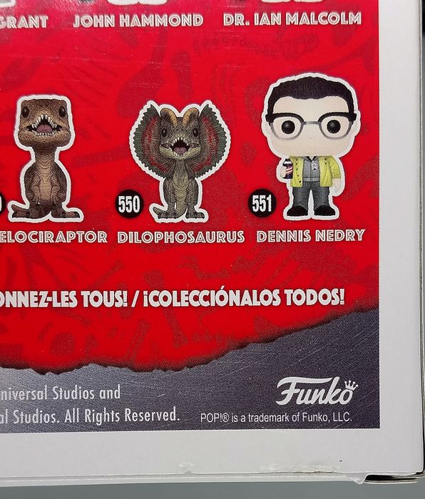 550 Dilophosaurus (Frill Closed) Chase - Jurassic P Box Damaged Funko POP