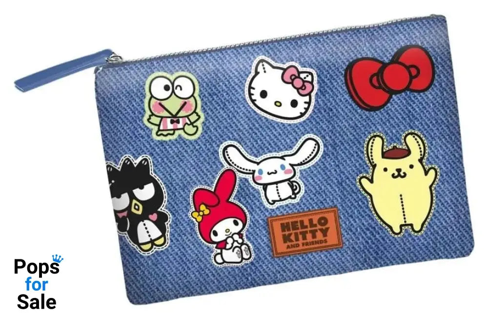 Sanrio Soleil Toiletry Bag Hello Kitty Stickers Blue