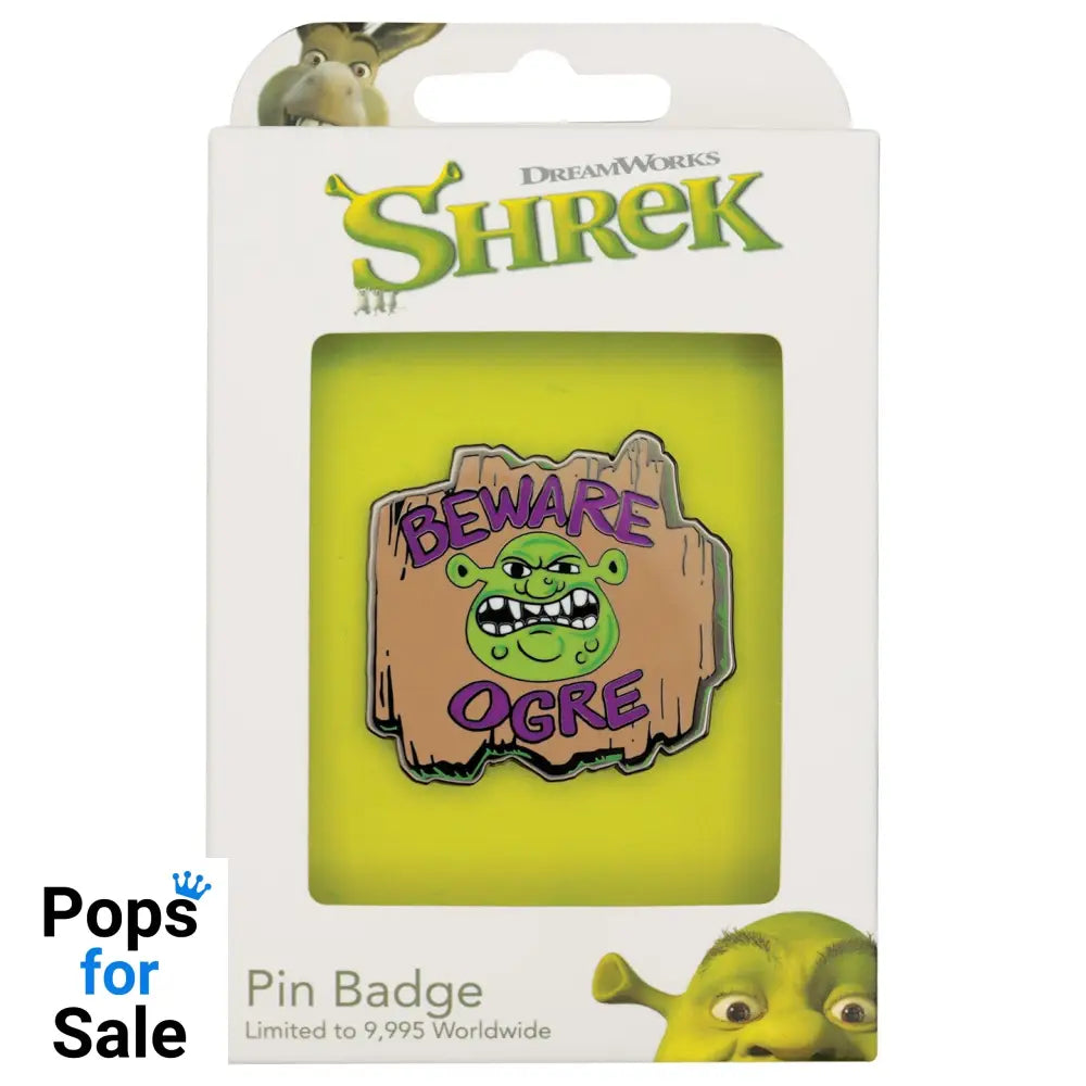 Shrek Beware Ogre Pin Badge