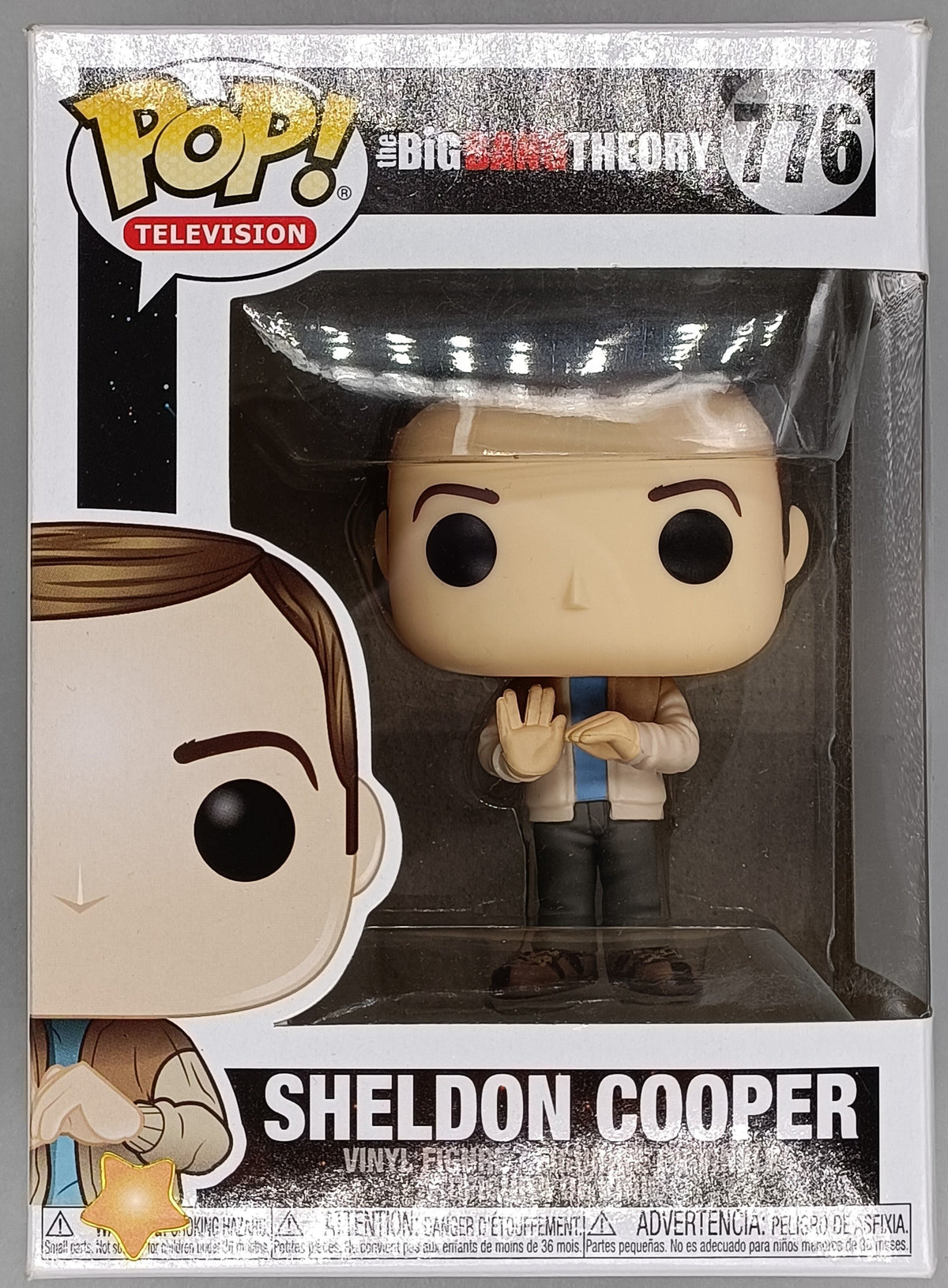 776 Sheldon Cooper (Live Long and Prosper) Big Bang Box Damaged Funko POP Funko