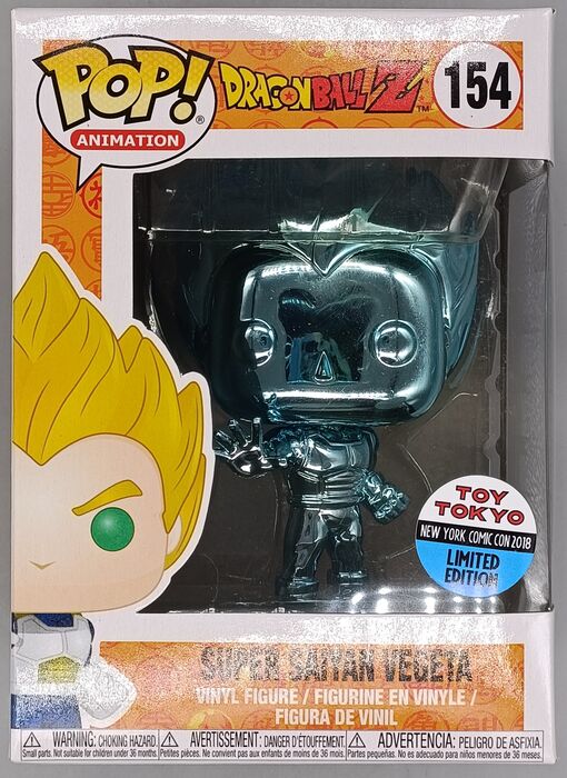 154 Super Saiyan Vegeta (Blue) Chrome Dragon Ball Z 2018 Con Funko POP Funko