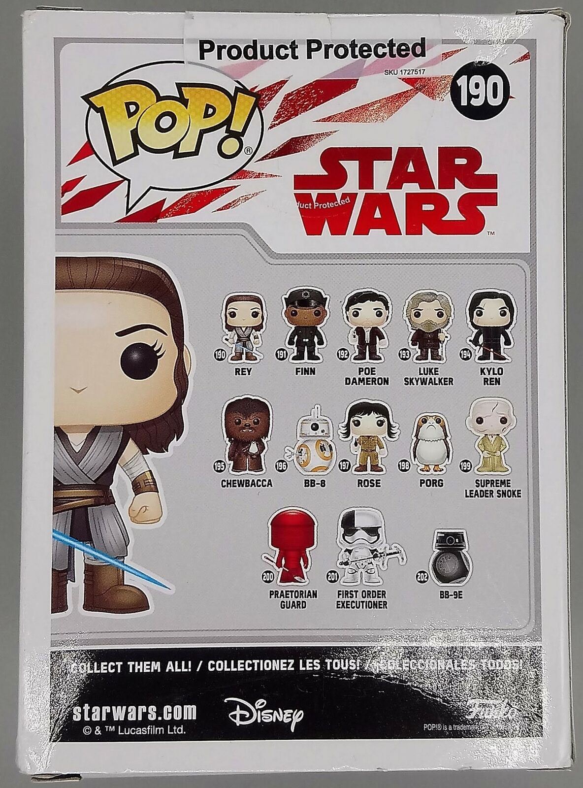 190 Rey - Star Wars The Last Jedi - Box Damaged Funko POP